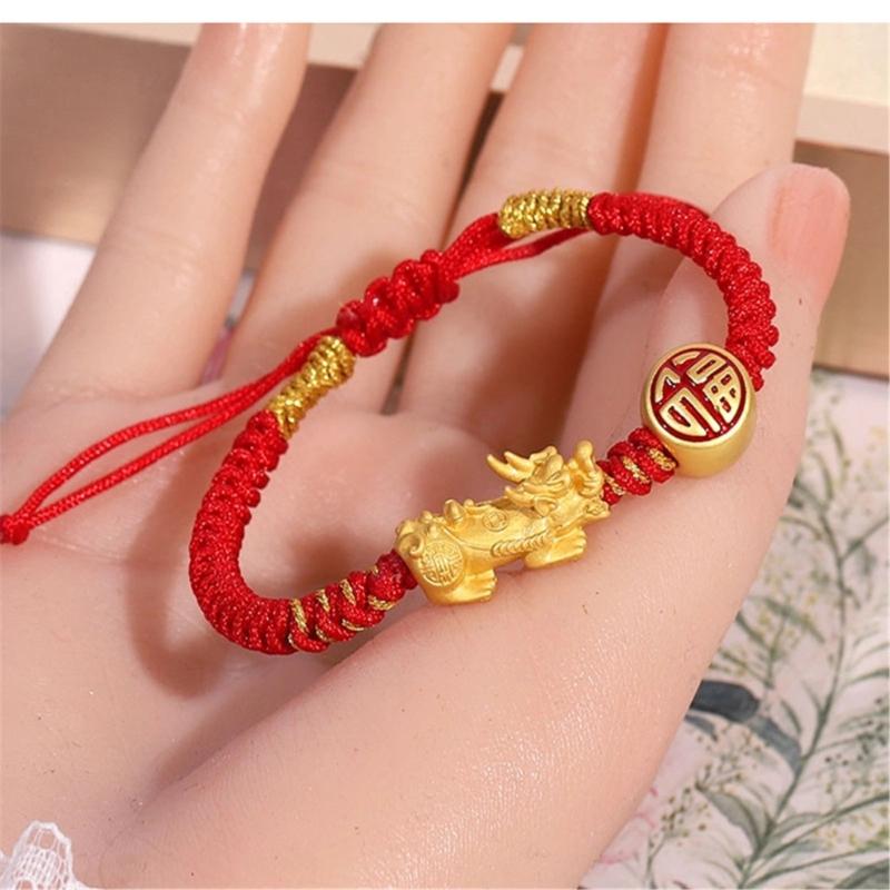 Fashionable Braided Hand Rope Bracelet with Dragon Charm for Men and Women Gifts for New Year and Anniversary