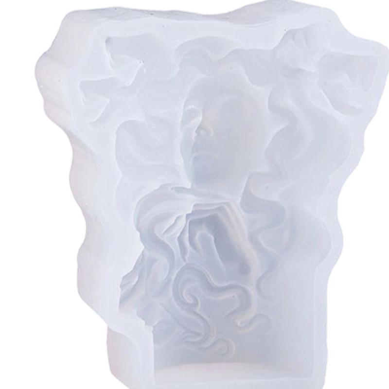 Medusa Girl Statue Silicone Candle Mold Multipurpose Silicone Mould for Making Candle Soap Home Decoration Resin Casting