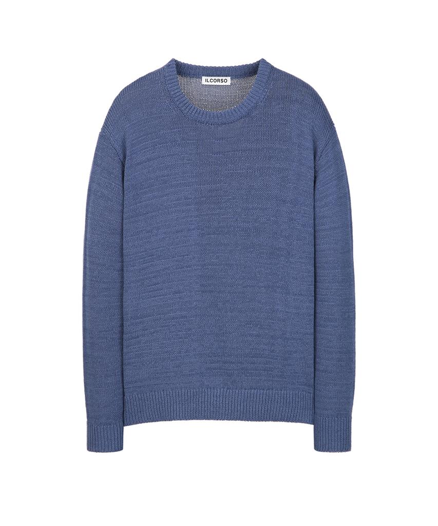 IL CORSO Sheer Round Neck Knit Pale Blue