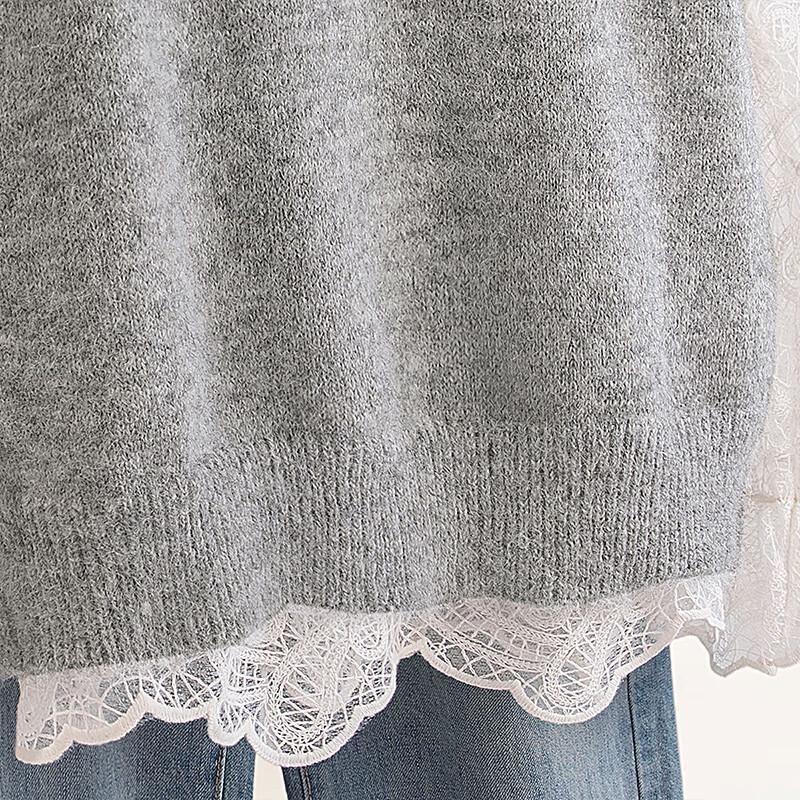 Damenmode V-Ausschnitt Verzierte Strickweste