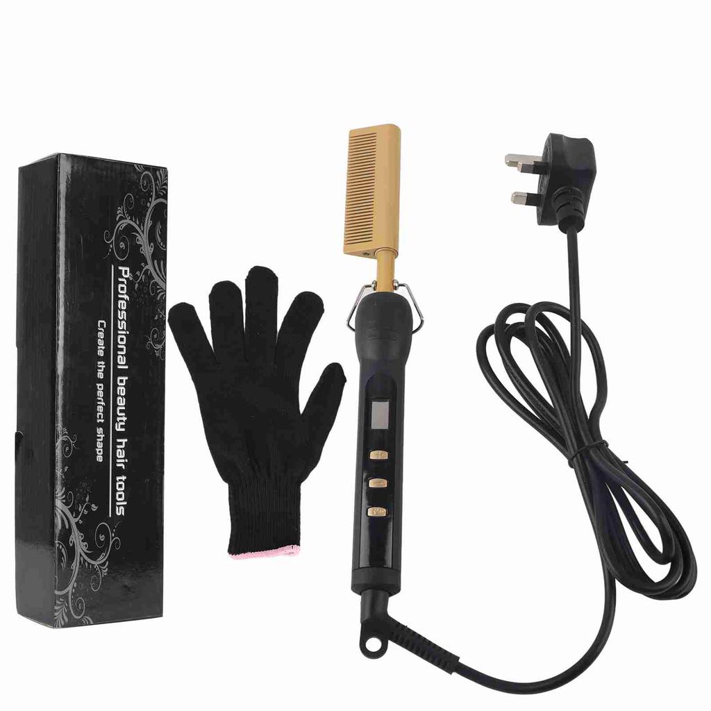 Electric Hair Straightener Comb Straight Curl Dual Use for Women Hair Styling Men Beard Combing