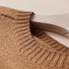 Warm Wool Cashmere Round Neck Sweater - Seamless Solid Color Loose Fit Pullover