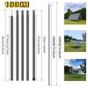 Set of 2 Tent Poles Adjustable Tarp Poles Steel Rods for Tarp Canopy Hiking Camping Replacement with Pegs & Reflective Ropes