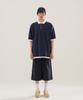 JEMUT Chess Ringer Collared Short Sleeve T-Shirt Navy Kjst2616