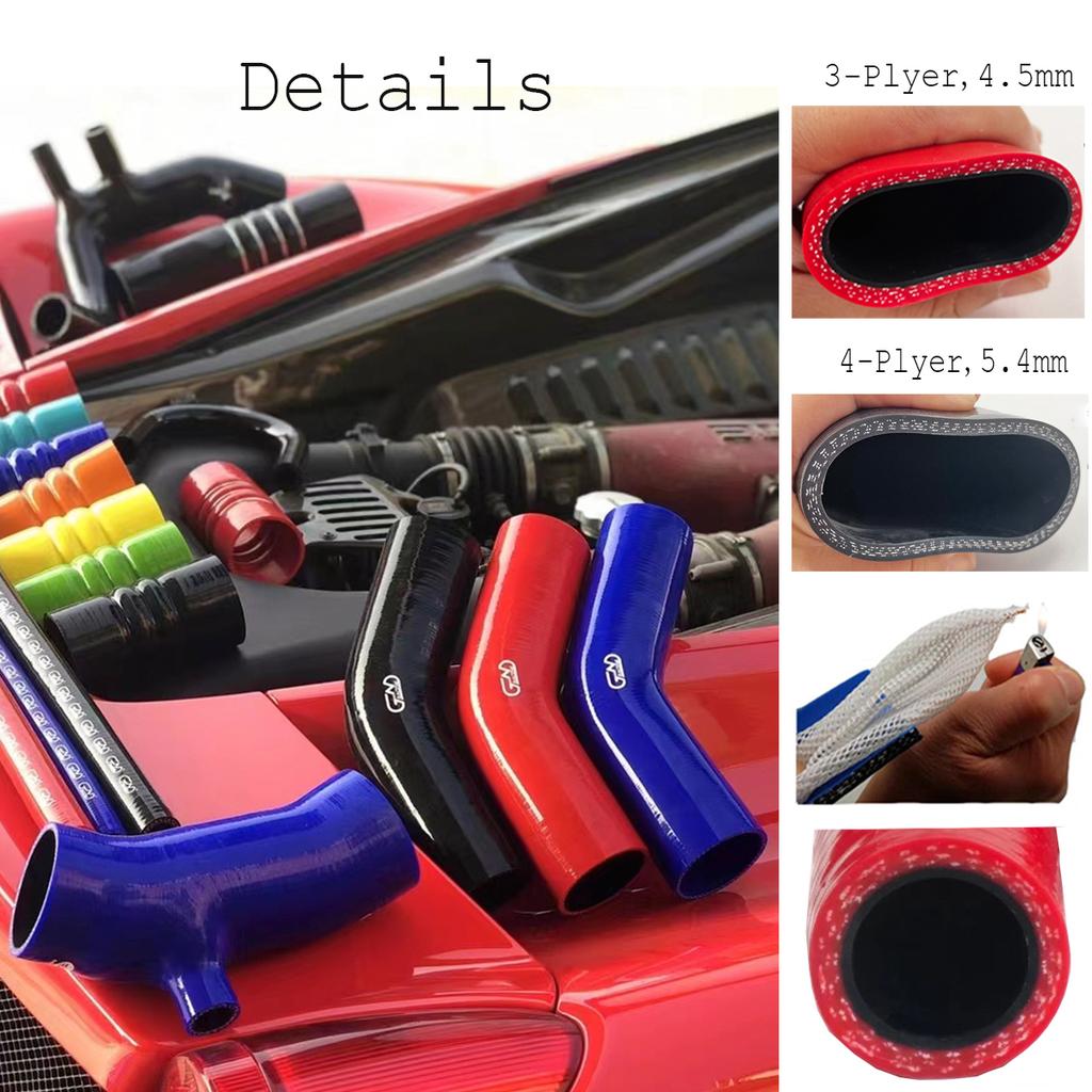 3 Meter Blue Red Black Inner Diameter 3mm 4mm 5mm 6mm 7mm Car Vacuum Line Silicone Hose Auto Intercooler Line Pipe Tube