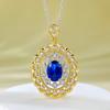2023 New 5A Zircon Italian Craft Palace Style Sapphire Necklace Pendant for Women and Women's Jewelry