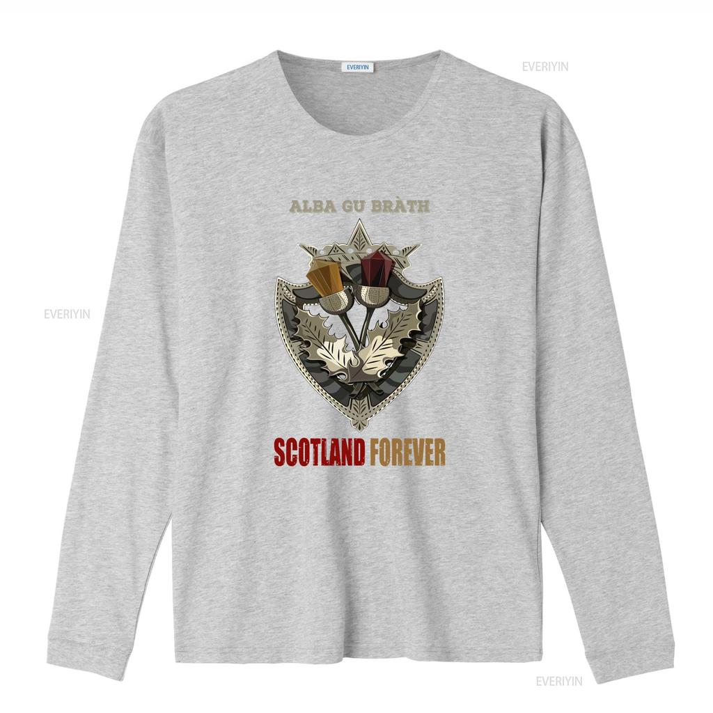 Alba Gu Bràth Scotland Forever T Shirt 6319 Scottish Thistle Shield Design for Patriotic Style Vintage Washed Homme Comfortable