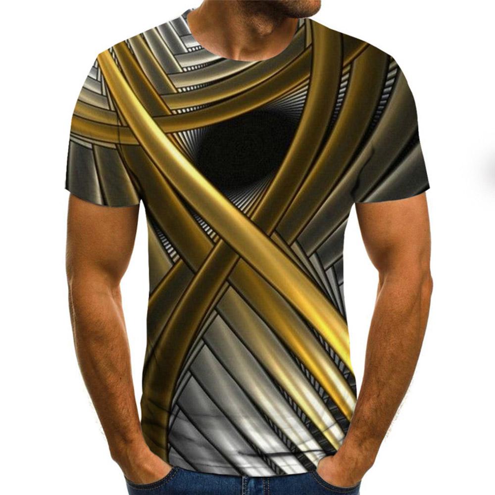 JSPOYOU Mens Casual Summer Shirts Fashion 3D Printed Crewneck Short Sleeve T-Shirt Big and Tall Graphic Tees for Men D