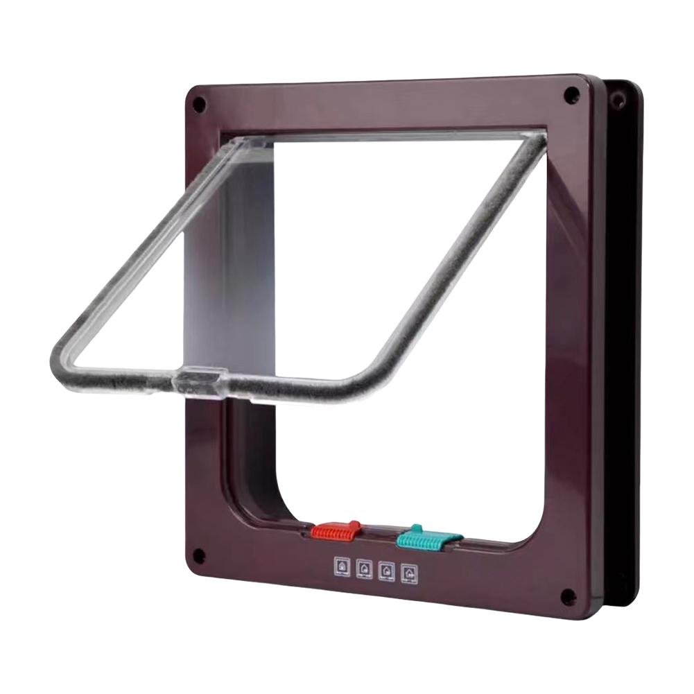 Cat Flap Door with 4 Way Lock Puppy Kitten Safety In&out Pet Door ABS Plastic Small Pet Gate Dog Cat Kitten Flap Door