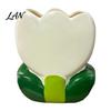 Desktop Storage for Eyebrow Pencils Tulip Makeup Brush Holder, Resin Cosmetic Organizer Vanity Desk, Cute Flower Pen Decorative Bud Container