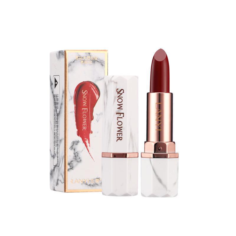Lan Yi Snowflake Marble Soft Lipstick - Retro Aunt Color, Bean Paste, Tomato Shades, Whitening, All-Match.
