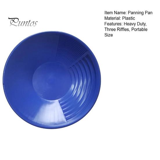 Manual Panning Pan Heavy Duty Three Riffles Rare Metal Prospecting Pan Portable Lightweight Round Plastic Basin Sifting Tool
