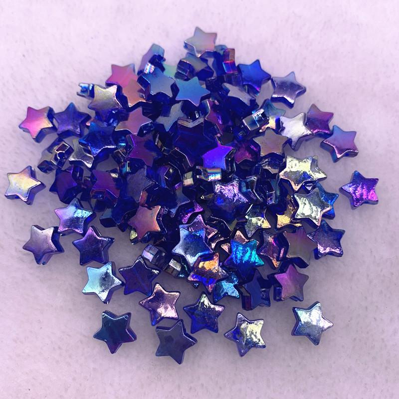50pcs 11mm Transparent  AB Color Five-pointed Star Acrylic Beads Loose Spacer Beads for Jewelry Making DIY Bracelet Accessories