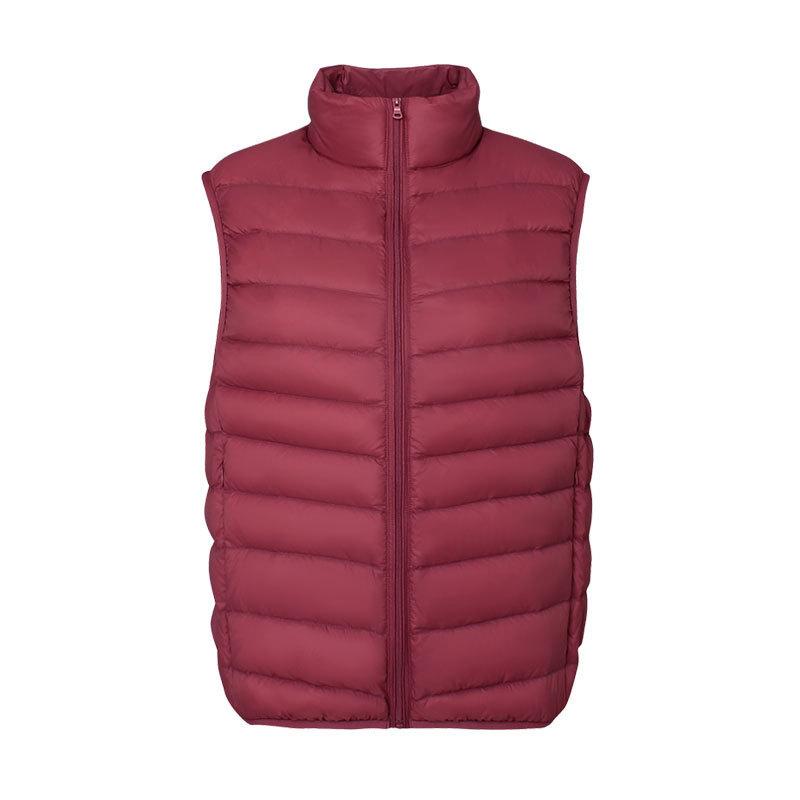 Women's Lightweight Down Vest Stand Collar Zip Up Sleeveless White Duck Down Padded Waistcoat Gilet