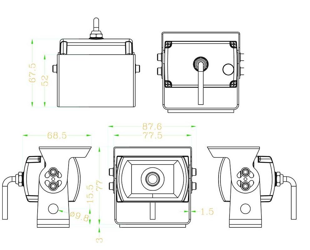AHD 1080P Reversing Camera With AI Pedestrian Detection BSD