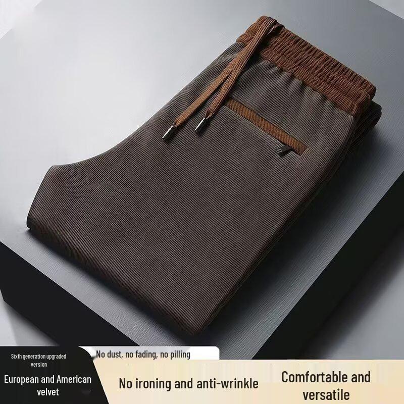 

Мужские осенние вельветовые стрейч-брюки на флисовой подкладке - Универсальная спортивная одежда прямого кроя 5XL