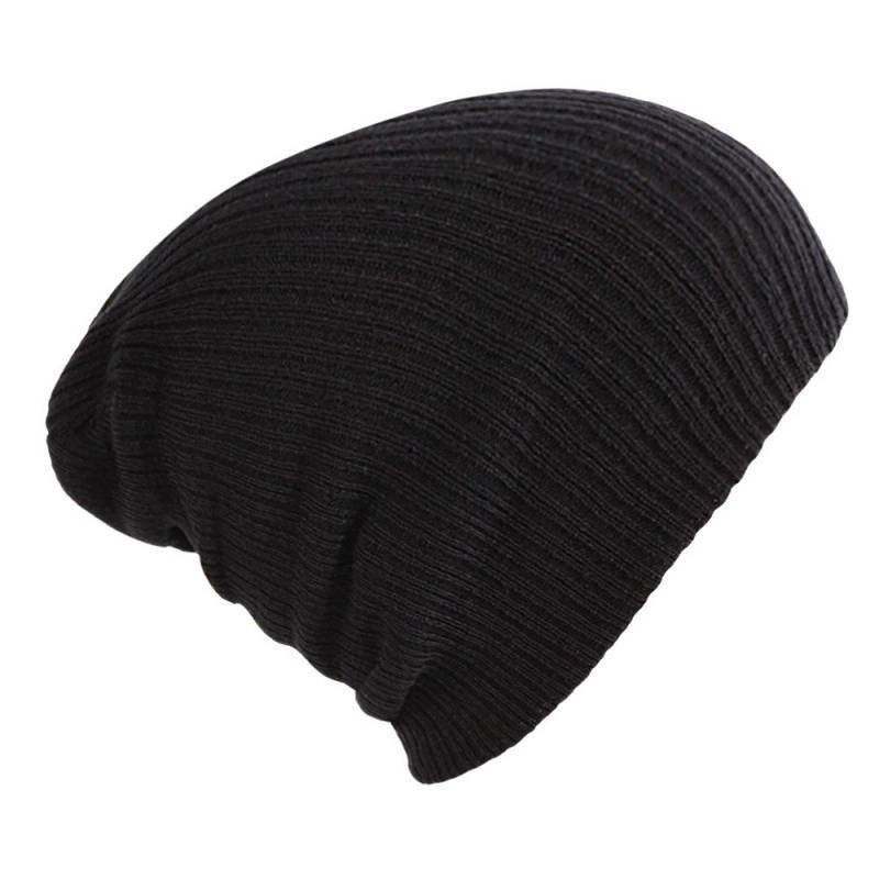 Knit Beanie Hat With Embroidered For Winter Warmth And Style Black