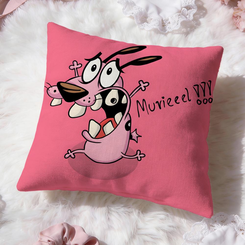 Courage the Cowardly DogS Cushion Cover Premium Comfort Reversible Pillow Cove -Two in One Design for Any Room & Car Interior