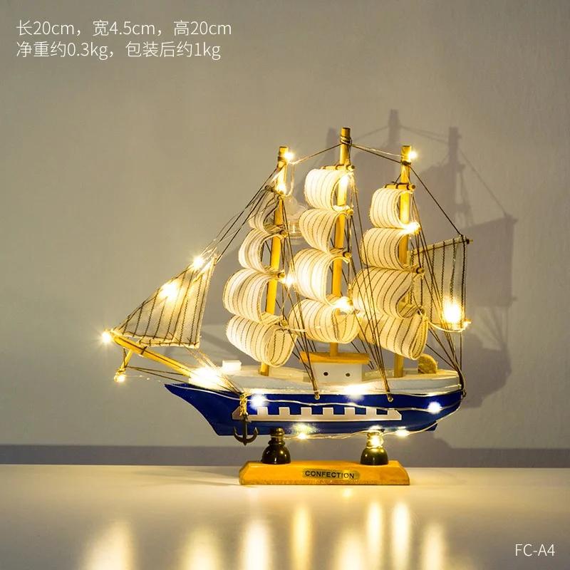 Creative Sailing Model Figurines Living Room TV Cabinet Wine Cabinet Office Table Miniatures Luxury High-end Decor Statua FYFM