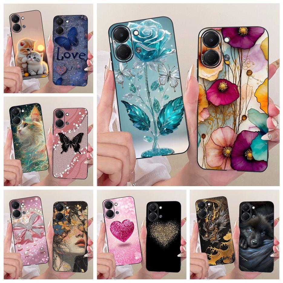 For Tecno Spark GO 3 5G Case KN3 Colorful Flowers Luxury Painted Cover Soft TPU Phone Case For Tecno Spark GO 3 SparkGo 3 Fundas