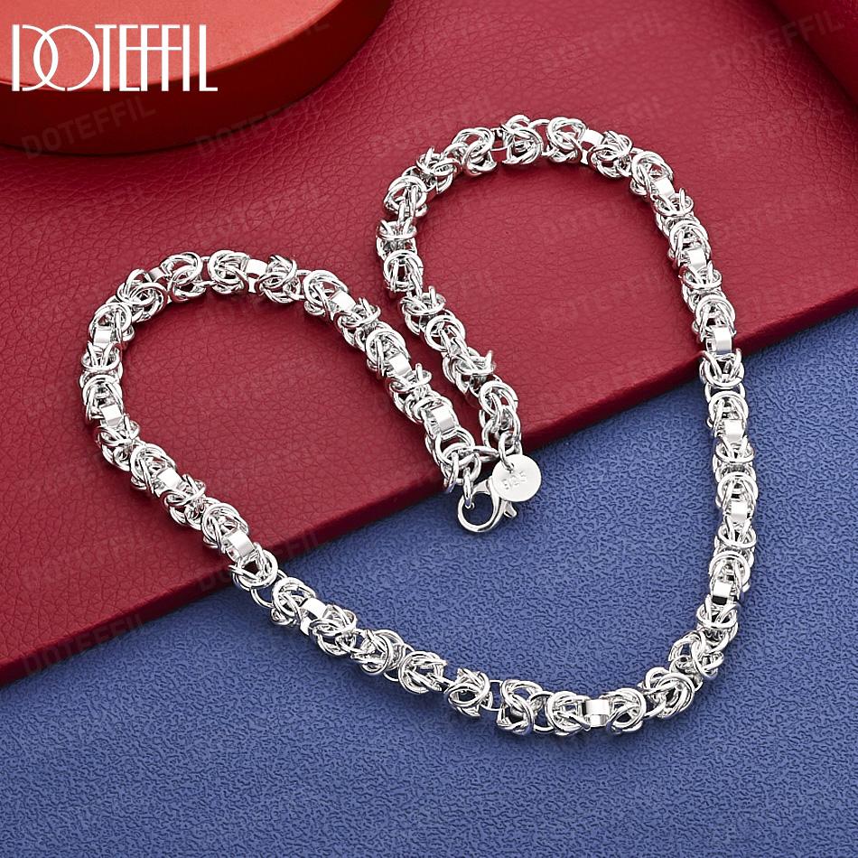 

925 Sterling Silver 18-inch Geometric Fashion Necklace Wedding Jewelry 45cm