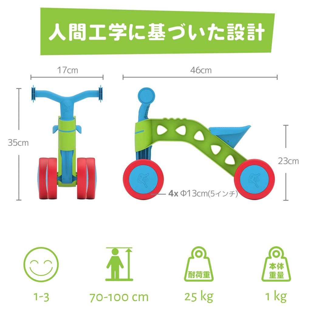 Chillafish Itchi Bitch Green Blue Training Bike CPIB01GLB Authentic & Tricycle/Quadricycle