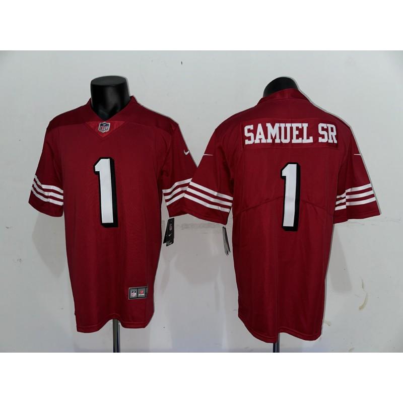 Mens NFL San Francisco 49ers Embroidered Football Jersey Short Sleeve Sport T-Shirt Fans Casual Wear