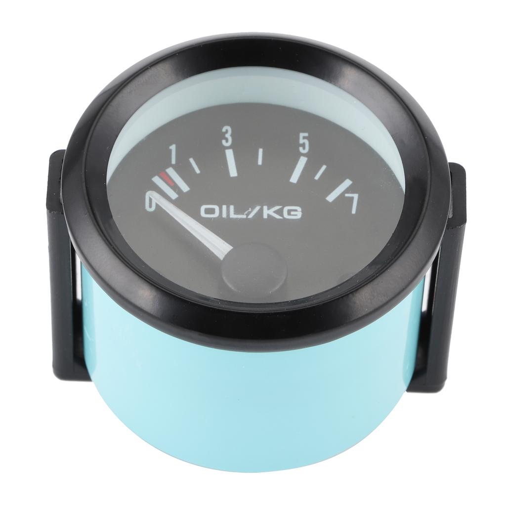 Universal Oil Pressure Gauge 12V 07kg cm 52mm Dia Car Instrument W Sensor White LED Light