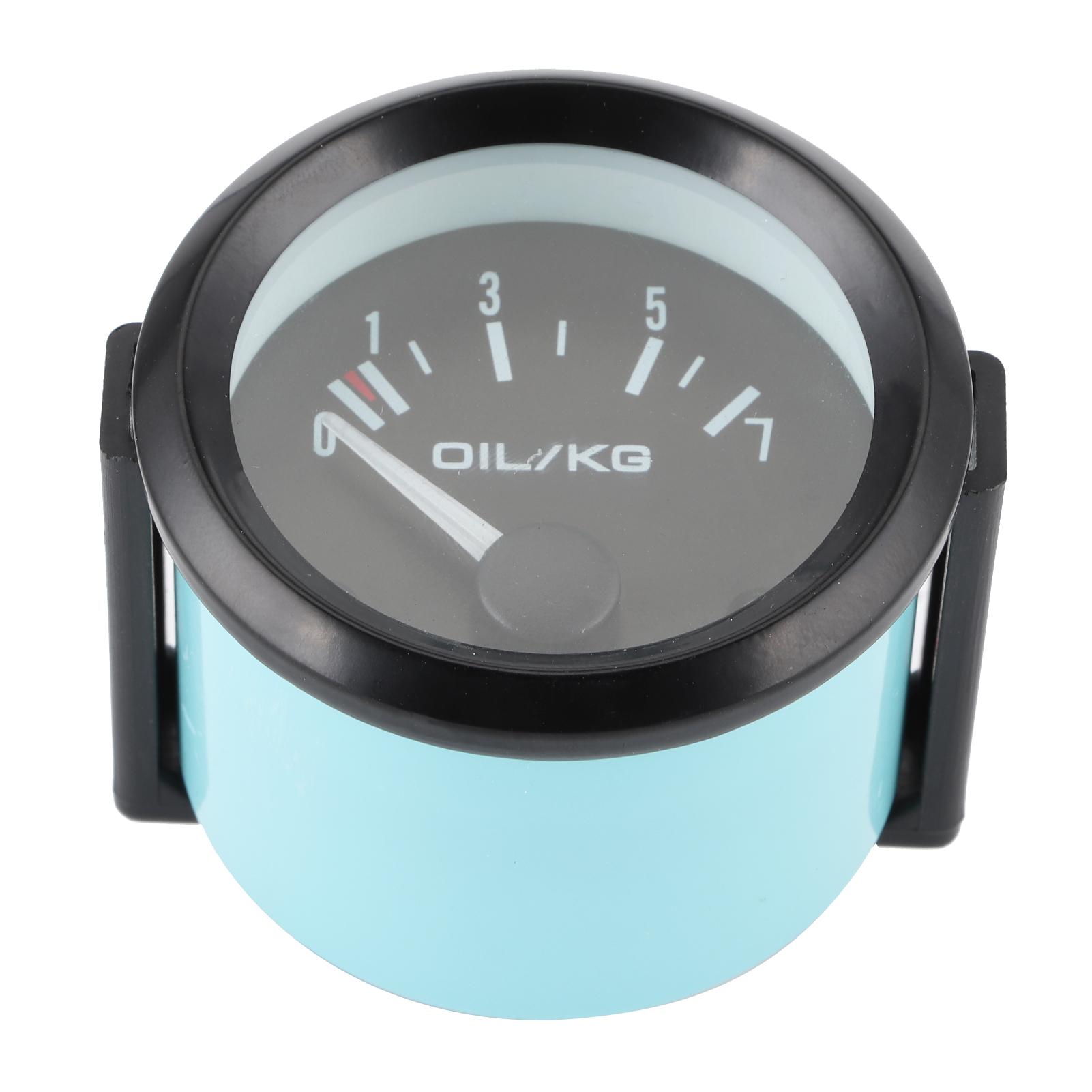

Universal Oil Pressure Gauge 12V 07kg cm 52mm Dia Car Instrument W Sensor White LED Light