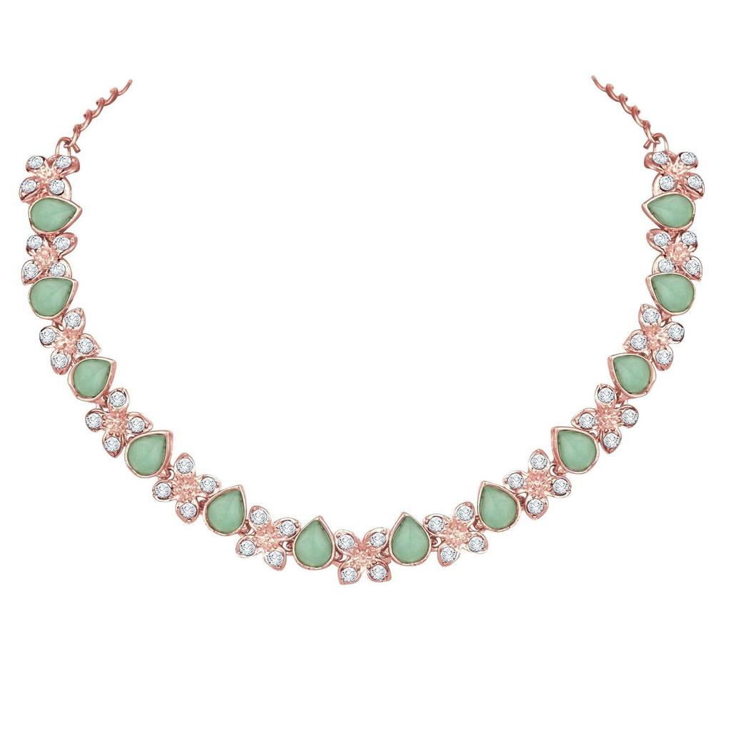 Excellent Flower Design Silver Plated Alloy Princess Style Necklace Set for Women