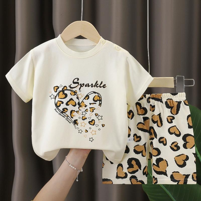 2pcs/set Children's Sets Kids Clothes Boys Girls CartoonT-shirt + Shorts Summer Cotton Short Sleeve Baby Children Clothing Toddler Suit