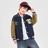 Boys' American Style Colorblock Bear Baseball Jacket