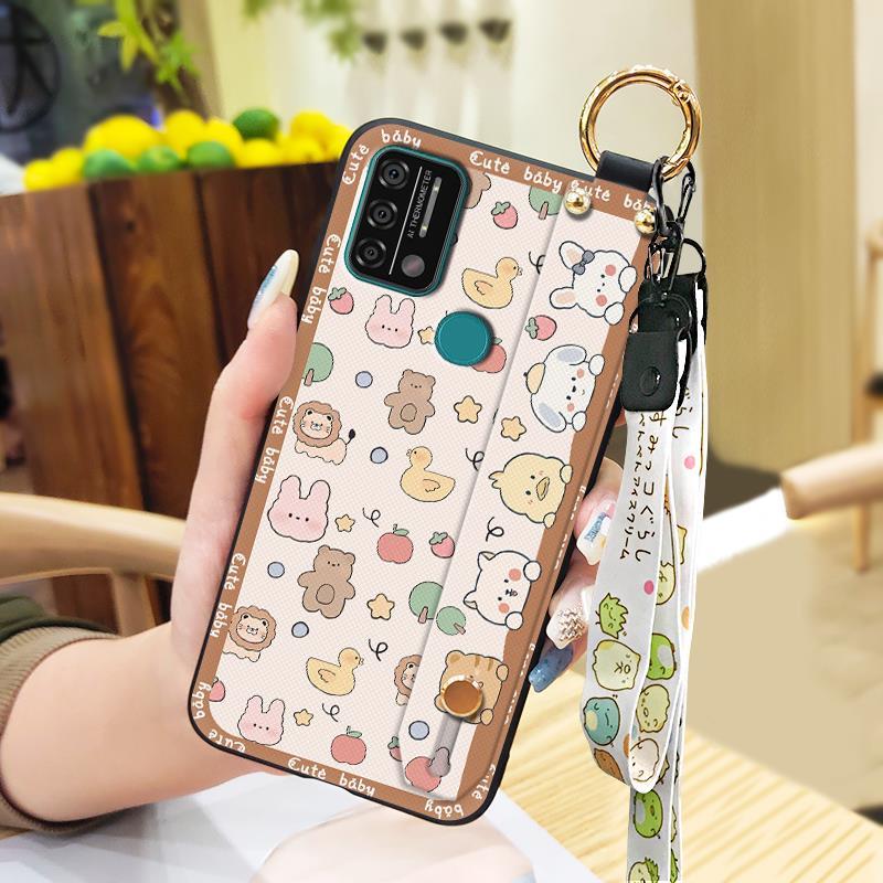 Durable Cute Phone Case For UMIDIGI A9 Back Cover Wristband Anti-knock Fashion Design Anti-dust Phone Holder Ring