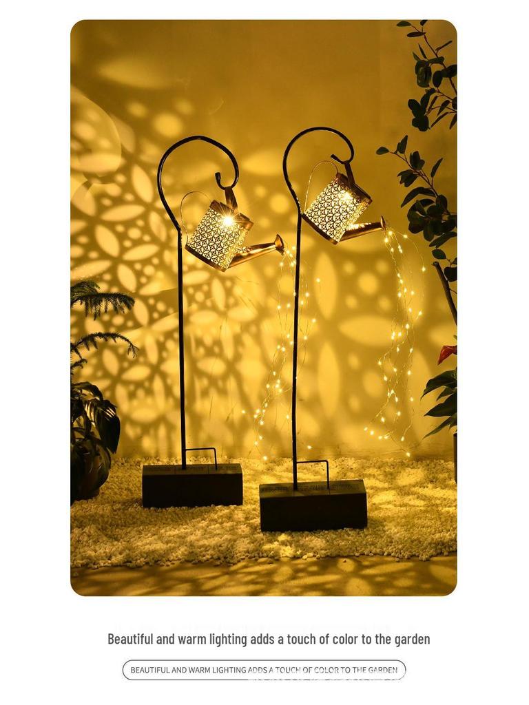 Solar-Powered Waterproof Hanging Garden Lantern with Light and Shadow Effect