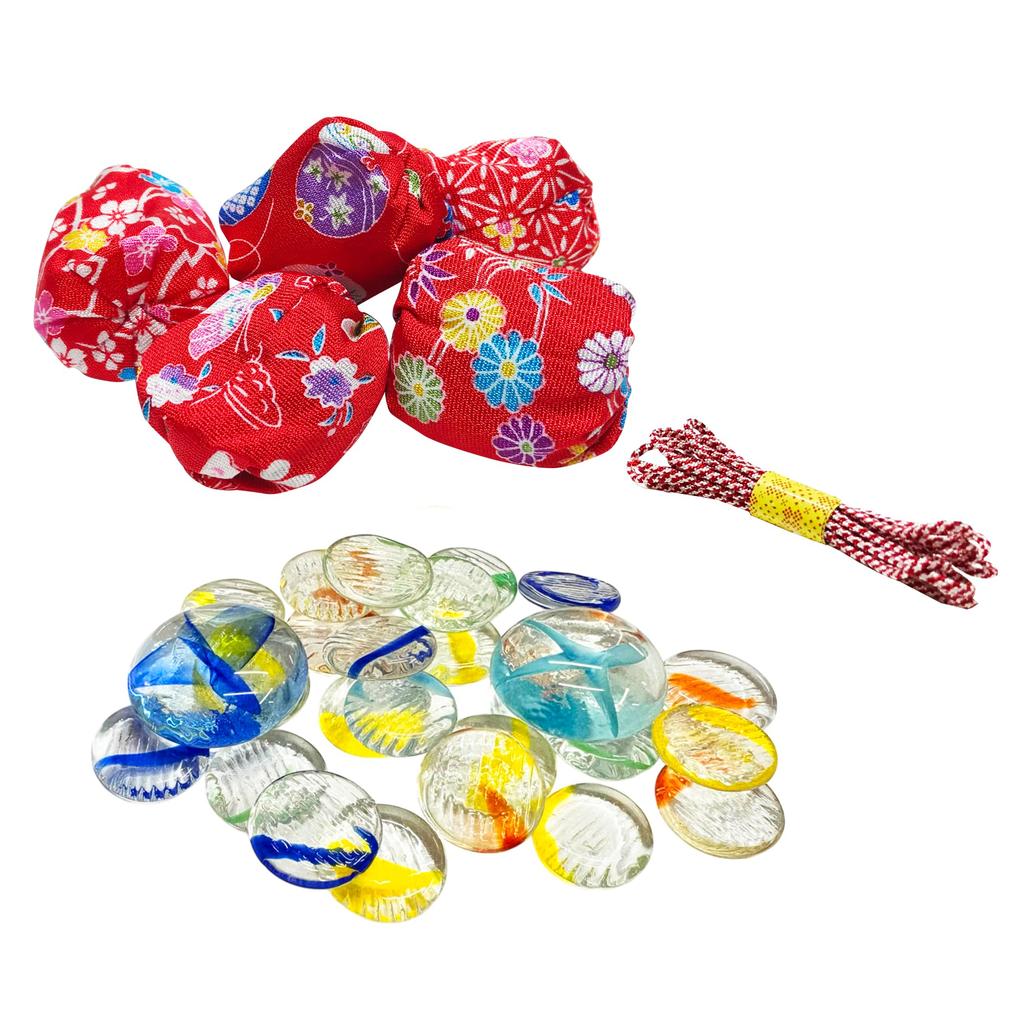Nostalgic Toy Hand Play Folk Toy Folk Toys Set, Toys, Marbles, Beanbags, Cat's Cradle, Crafts, Set, Crafts, Educational, Old-fashioned (Beanbags,