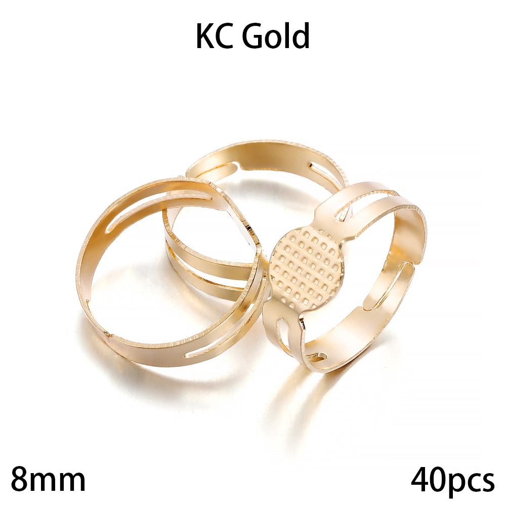 20-40Pcs/lot 7-10mm Metal Adjustable Blank Rings Setting For DIY Handmade Ring Jewelry Making Finding Supplies Accessories