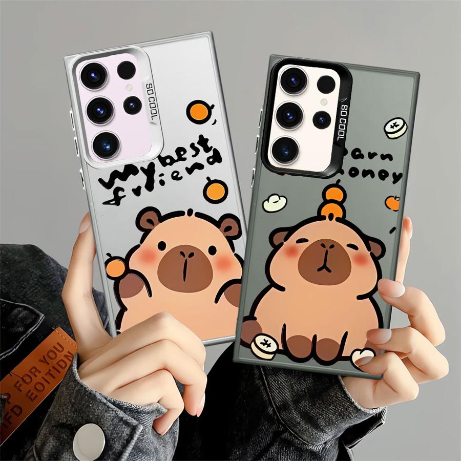 Cute Capibala Phone Case for Samsung Galaxy S21 S25 S23 S24 FE S22 Ultra S24Ultra S20 FE Note 20 Ultra S25Plus Soft Shell