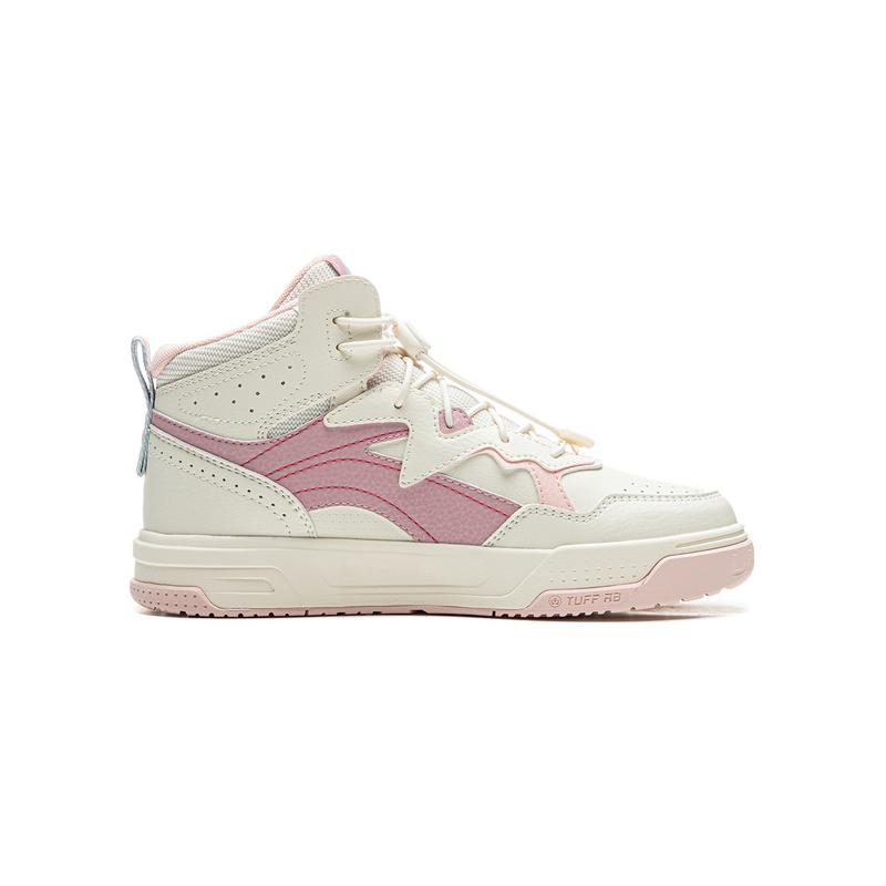 Li Ning Kids Synthetic Leather Comfortable Non-Slip Shock Absorbing Wear-Resistant Breathable High-Top Casual Shoes Kids Casual Shoes YKCU194-14