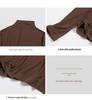Women's Black Mid-Neck Modal Base Layer Top - 2024 Long Sleeve Slim Fit for All Seasons
