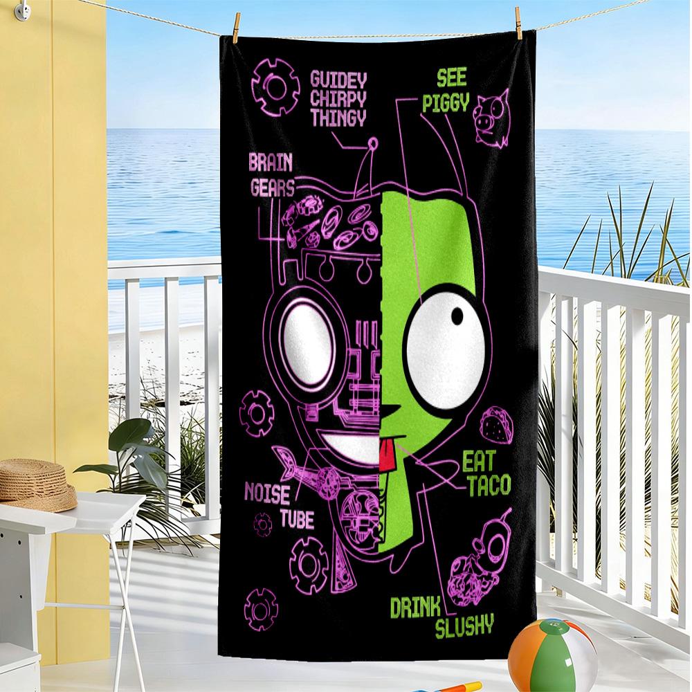 Zombie Invasion Pattern Beach Towel Quick-Dry Soft Microfiber Comfortable Lightweight