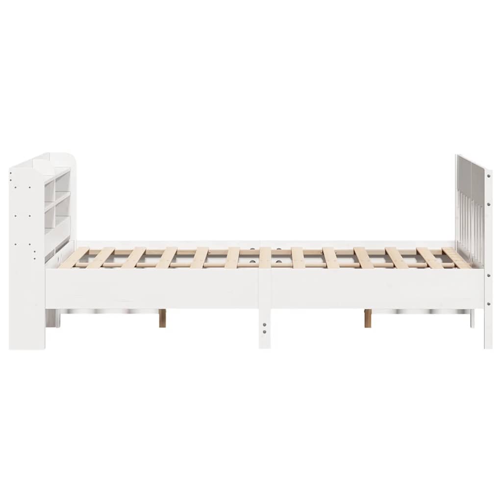 Solid Wood Bed without Mattress White 135 x 190 cm Pine Wood