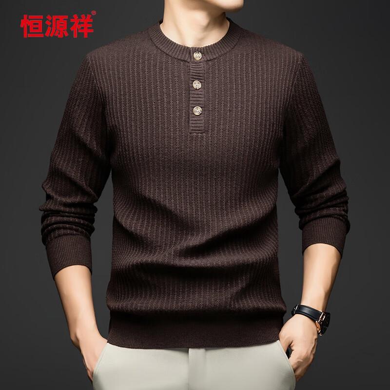 

Hengyuanxiang Men s Thick Crew Neck Base Layer Knit Sweater 32996 3XL (190)