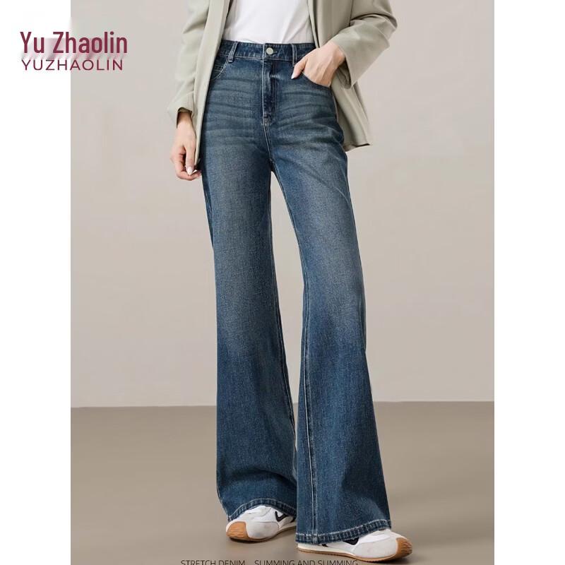 Yuzhaolin Women s High-Waist Retro Flared Jeans L