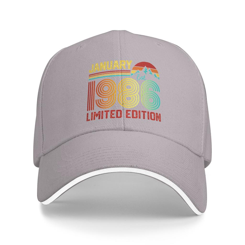Retro January 1986 Limited Edition 40 Year Old 40th Birthday Baseball Cap Men  Design Trucker Hat Summer Outdoor Baseball Caps