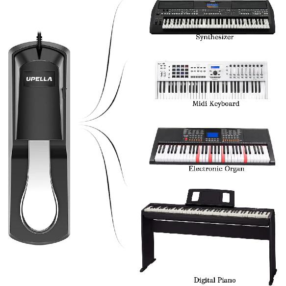Педаль сустейна для пианино - Универсальная ножная педаль сустейна для клавиатуры для цифровых пианино Yamaha, Roland, Casio, Korg, MIDI-клавиатур, электронных клавиатур, электро-клавиатур