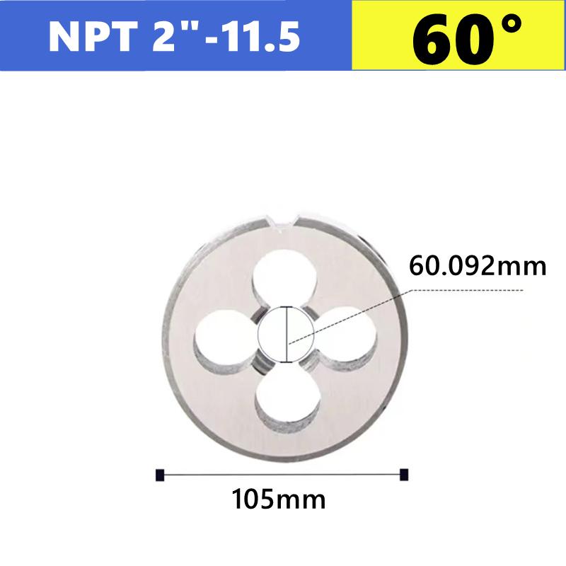 G NPT 55 °/60 ° pipe thread die 1/8 1/4 3/8 1/2 3/4 1 inch 2 inch, used as a tool for tapping external threads of water pipes