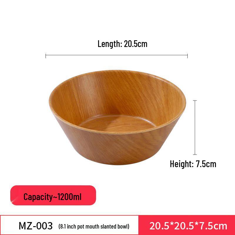 Japanese-style Melamine Wood Grain Noodle Bowl
