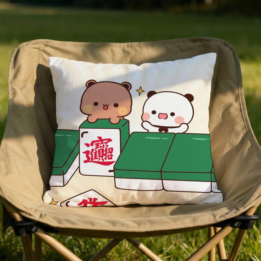 Cute BBUBU DUDUS Cushion Cover Soft Reversible  Durable Pillow Cover  MultiScene Use for Home  Car Daily Comfort