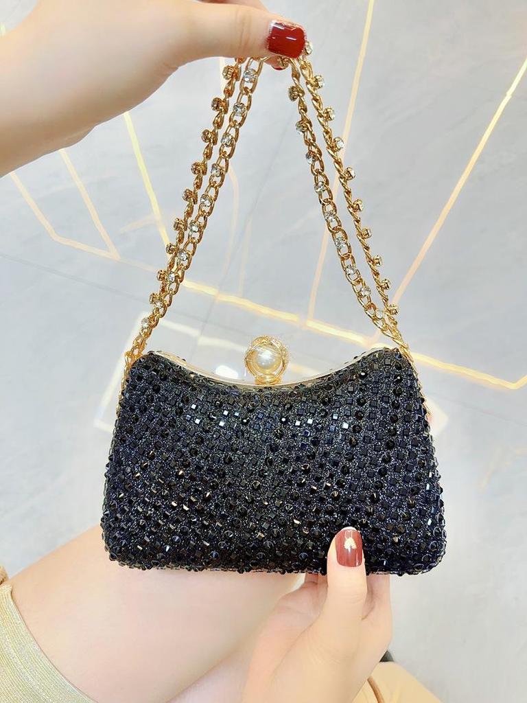 Rhinestone Crossbody Clutch Bag: Elegant Evening Handbag for Women