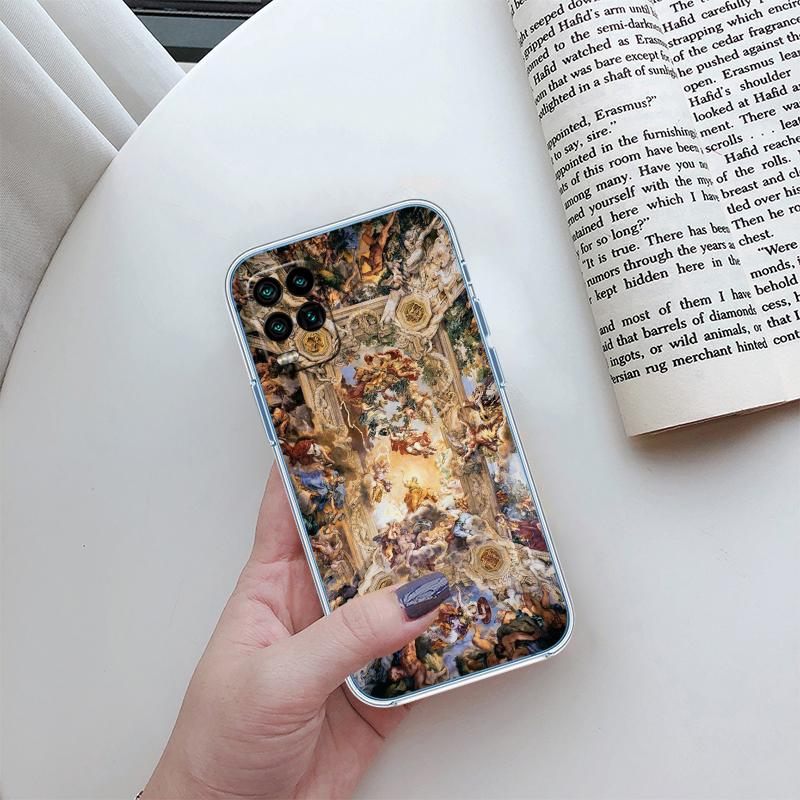 

Fresco Adam Sculpture Transparent Phone Case for Motorola Moto G7 G8 G9 G84 G85 G73 G24 G15 Z2 Play Power Plus Motorola Moto Z2 Play
